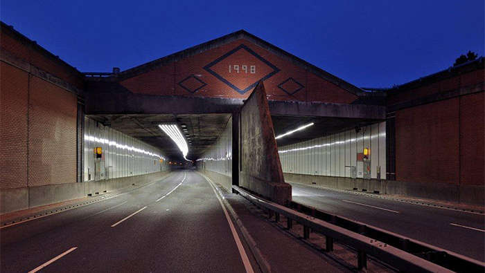 Meirský tunel osvětlený osvětlením LED od společnosti Philips